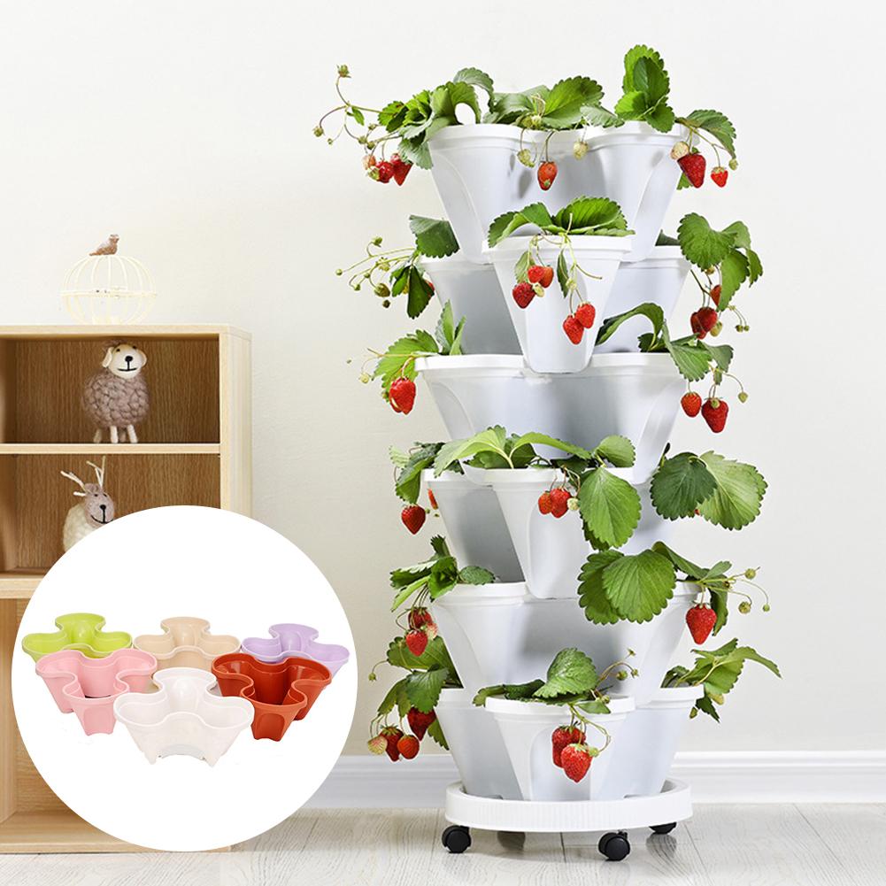 1pc holdbare plastik stabelbare lodrette urtepotte frøplanteholder haveplanteindretning цветочный горшок