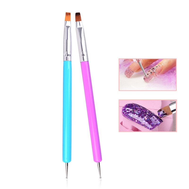 1 stk pro nail art akryl pensel pen tegning maleri prikker uv gel salon diy negle værktøjer