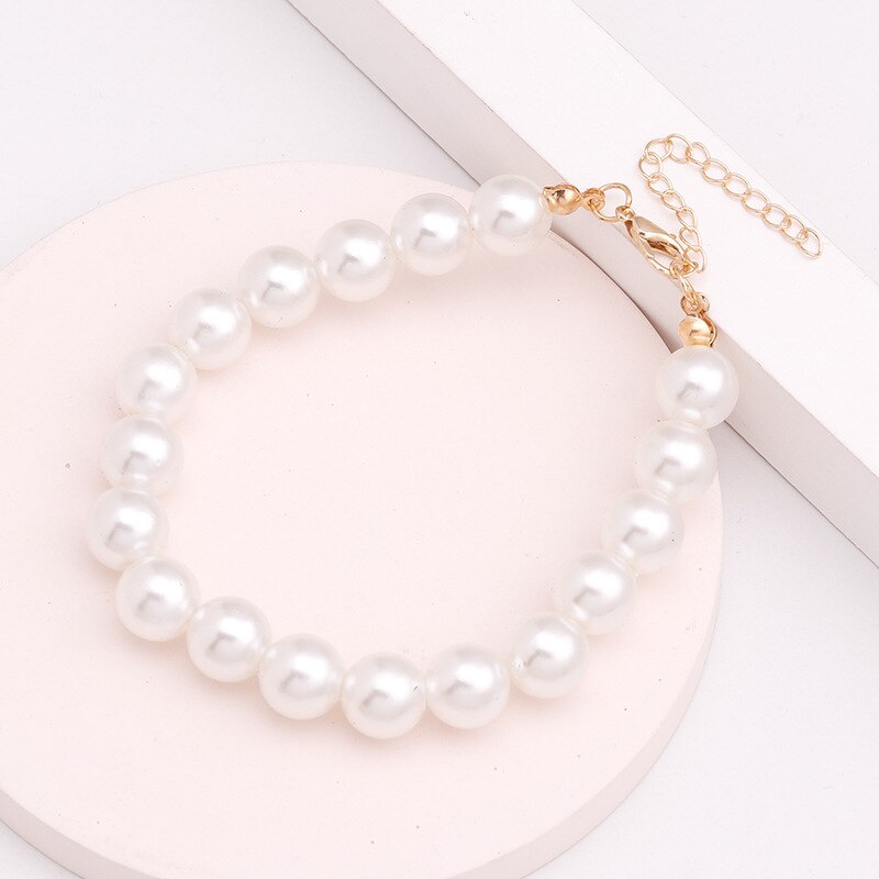 Parel Armbanden Elastische Chain Armbanden Voor Vrouwen Meisje Elegante Witte Bal Eenvoudige Sieraden Partij Bruiloft Dagelijks Leven Accessorie