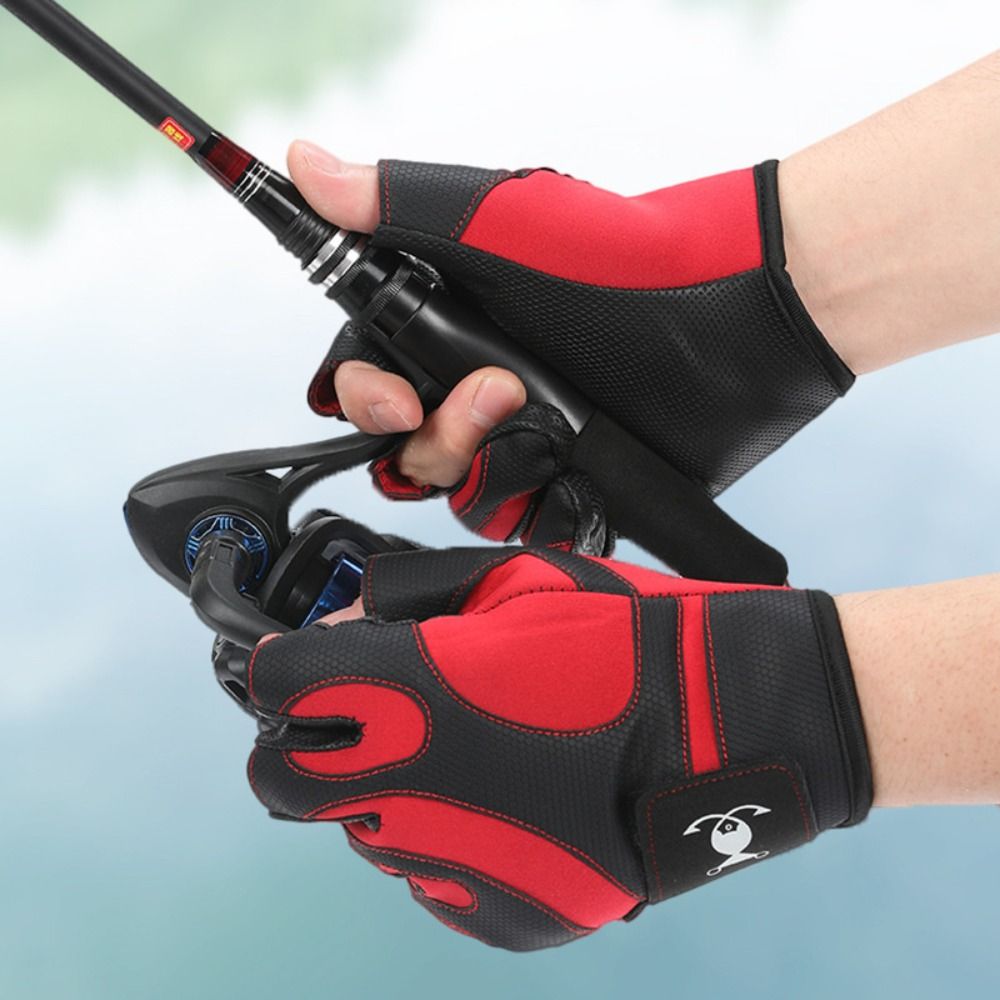 Vissershandschoenen met drie vingers Antislip Ademend Sportfietshandschoenen Slijtvast Zonbestendig Herenhandschoenen Nautische sporten