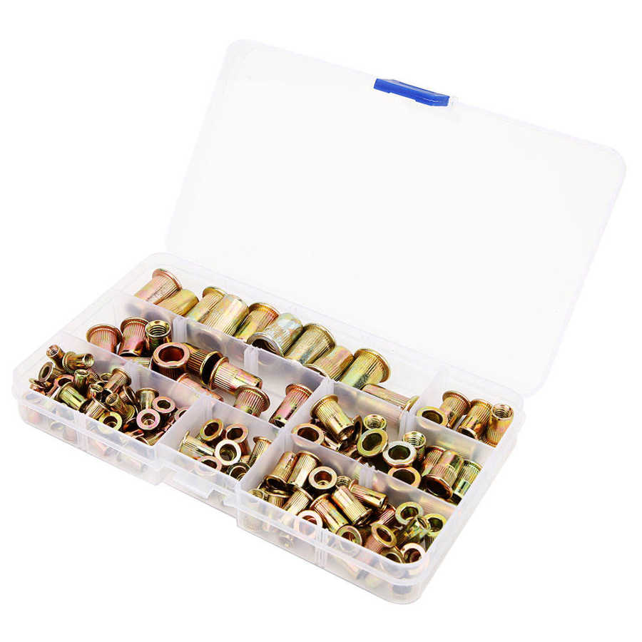 Rivet nuts rivet nut kit 120 Galvanized threaded flat fixing nuts M6 M8 M10 with plastic box fixing nuts