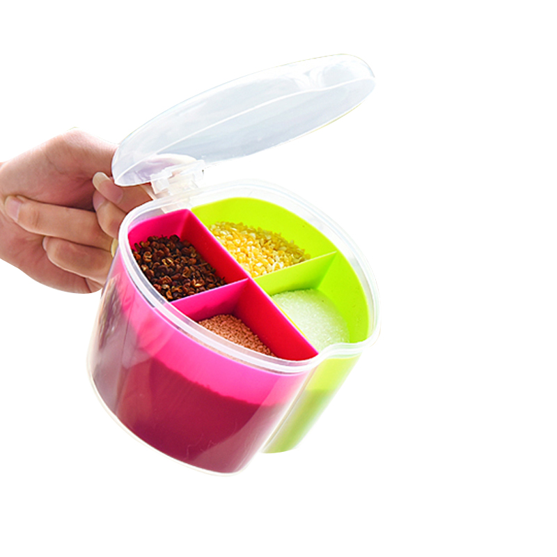 Plastic Divided Spice Box Kitchen Seasoning Jar Seasoning Box Sugar Jar Salt Jar kitchen accessories