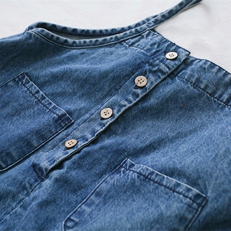 Kids Denim Jumpsuit Korean Toddler Boys Girls Playsuit Baby Outfit 6M-7Year
