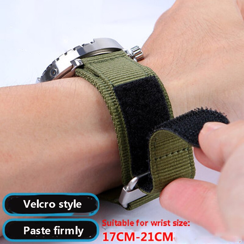 Velcro en Nylon bracelet de montre, robuste, 24mm, adapté pour l'extérieur p-an-rai B & R, nylon bracelet de montre