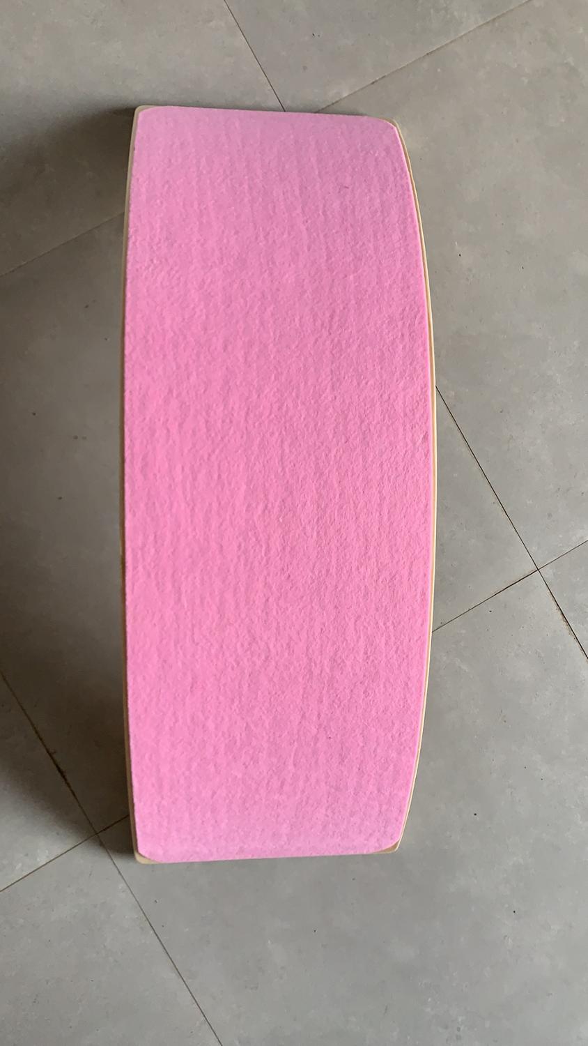 Wooden Balance Board Children Curved Seesaw Yoga Fitness Equipment Body Building Baby Indoor Toys Kids Outdoor Sports: Pink