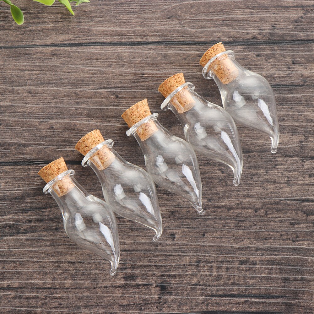 5 Stuks Mini Glazen Kurk Flessen Lege Sample Potjes Willen Fles Diy Hangers Kurk Opslag Flacon Bruiloft Woondecoratie
