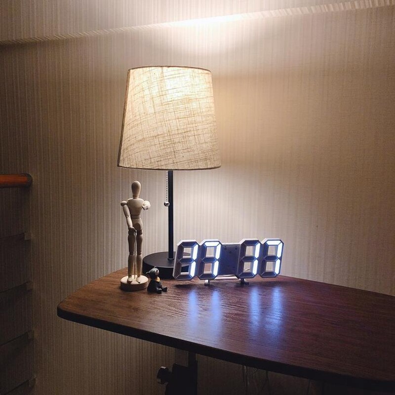 Smart 3d Digitale Klok Wekker Digitale Wandklok Led Elektronische Wekker Plaats Desktop Klok Temperatuur Klok