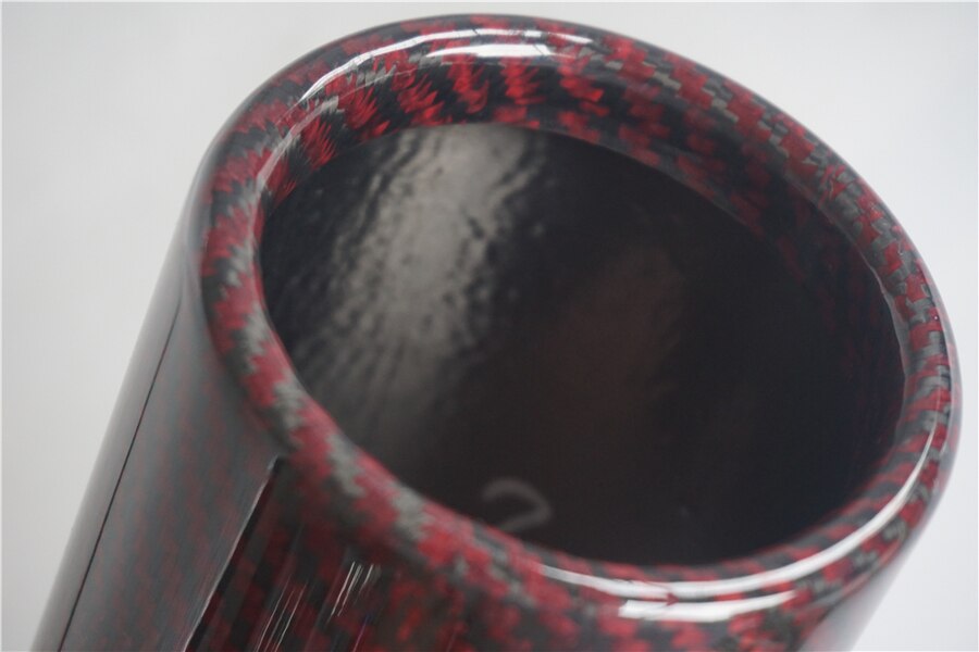 1 stk 101mm universal rød twill karbonfiber deksel krympe bil eksospotte pipe tip case