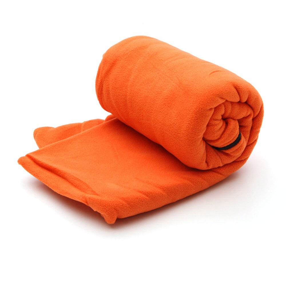 Outdoor Camping Hiking Climbing Lightweight warm sleeping bag Fleece Sleeping Bag Portable Travel Warm Sleeping Bag Liner For: Orange