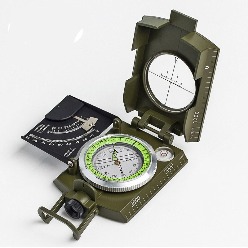 Multifunctional American Compass with Scale, Level, Vertical Dial, Incline Meter, Luminous Survival Source Outdoor Compass