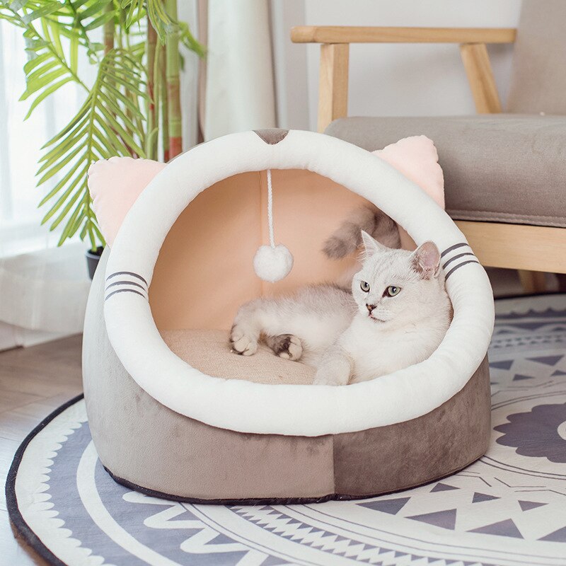 Husdjur katt hus lyx hund fluffig kudde mjuk kattunge grotta katt varm mysig säng sammet sovmatta vinterkatt tillbehör