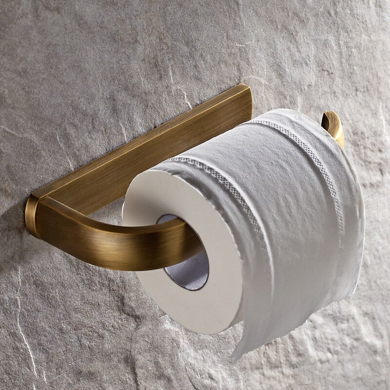 Solid brass antique brushed toilet paper holder wall mounted paper towel holder luxury roll holder