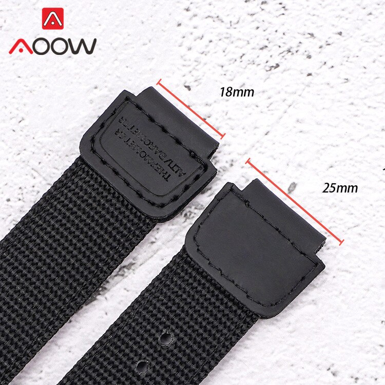 Correa de cuero de nailon para reloj Casio, correa de repuesto de lona de 18mm, hebilla de acero inoxidable para AE-1200WH, AQ-S810W, MRW-200