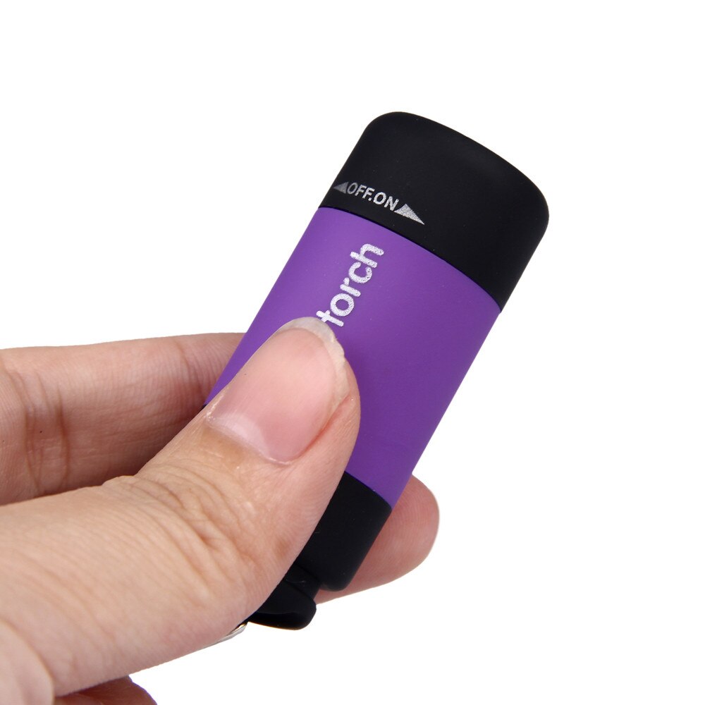 Mini-Torch 0.3W 25Lum USB Rechargeable LED Torch Lamp Flashlight Keychain Key Rings: Purple 
