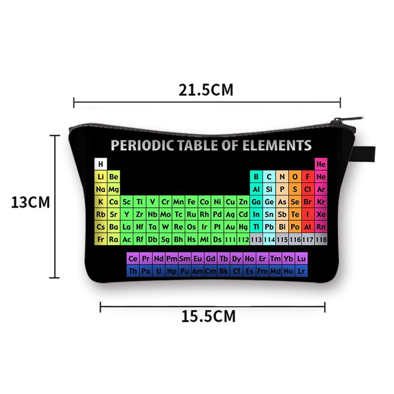 Lustige Periodensystem der Elemente Kosmetik Tasche Frauen machen-hoch Taschen Mathematik aufbringen Reißverschluss Lippenstift Tasche Tragbare Kulturbeutel Taschen