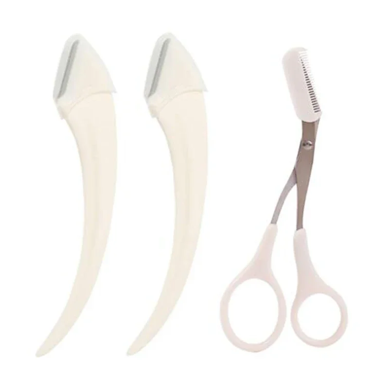 1/2/3Stck Für Frauen Augenbraue Schere Mit Kamm Stirn Trimmer Schaber Augenbraue Trimmen Messer Augenbraue Gesicht rasiermesser