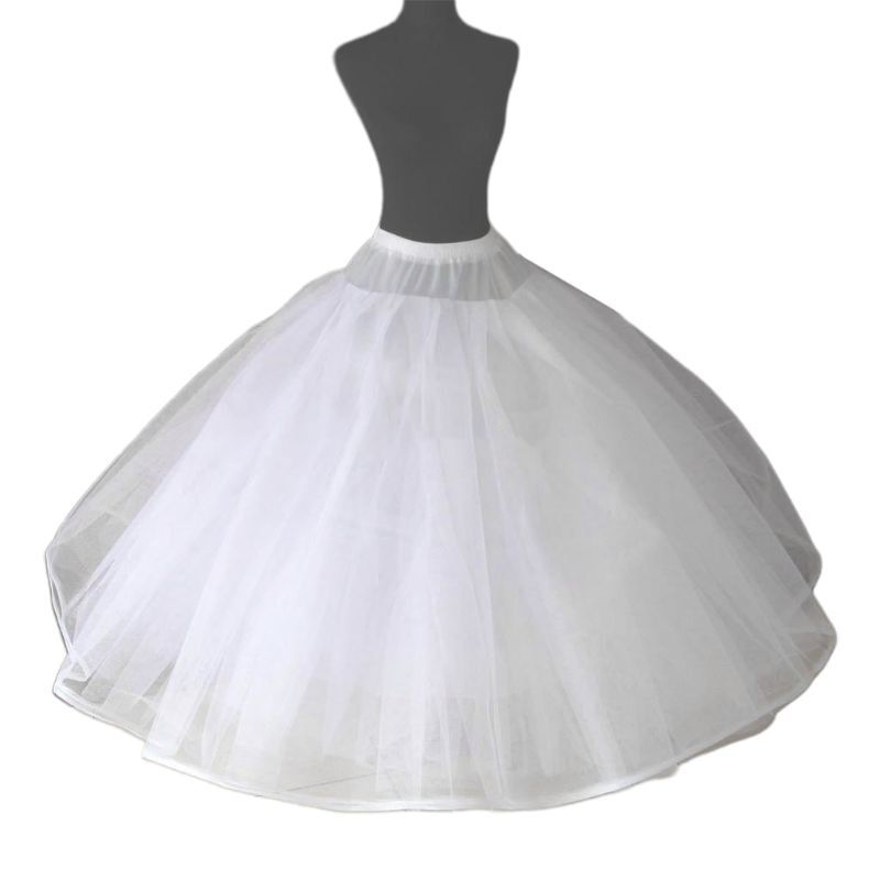 Mujer 8 capas tul vestido de novia enaguas vestido de novia sin anillos noche Prom crinolina medio resbalón inflado Underskirt
