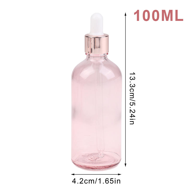 Tropfflaschen, nachfüllbar, 5–100 ml, Rosendeckel, Kosmetikbehälter, rosa Glas, Aromatherapie-Flüssigkeit für ätherische Massageöl-Pipette: armeegrün