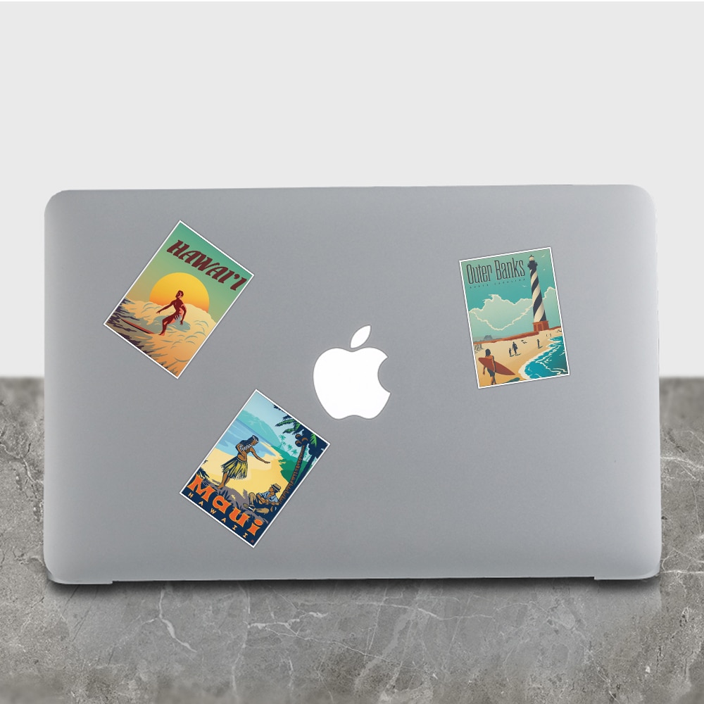 25 stk blandet plakat stil rejse landskab logo roma paris los japan chicago hawaii bagage laptop køleskab klistermærke vandtæt mærkat