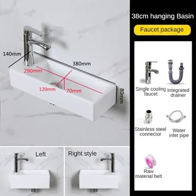 Small Size Mini Tabletop Basin Washbasin Wall Mounted Washbasin Small Wall Mounted Basin Extremely Narrow and Slender: Burgundy