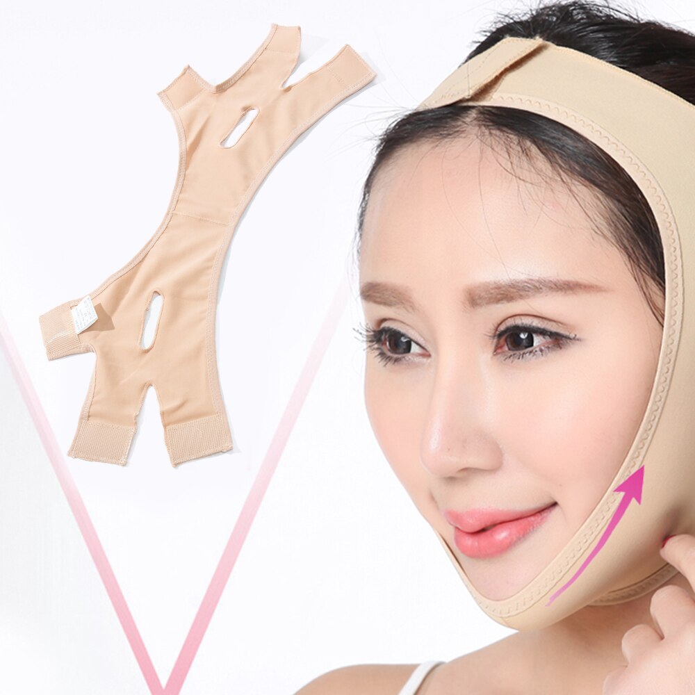 Masque facial amincissant slim en V, bande adhésive élastique, accessoire de sport, bandeau élévateur, ceinture de soins du visage, 1 pièce
