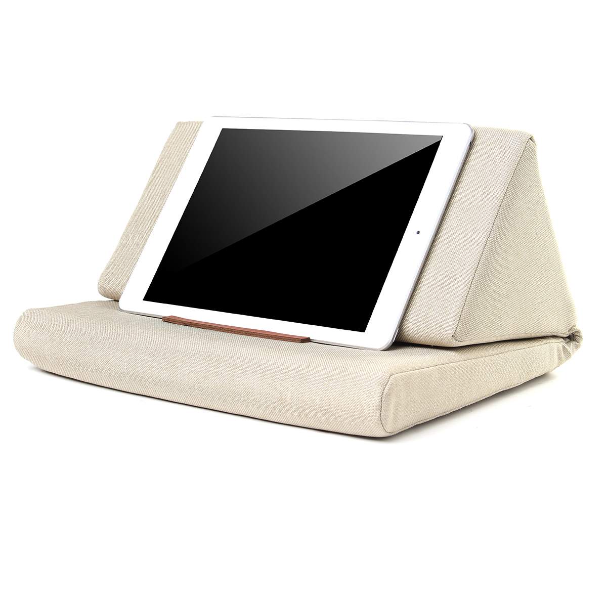 Multi-function Laptop Cushion Holder Colorful Lapdesk Tablet Stand Pillow Polyester Cutton PC Reading Bracket Pillow for ipad: Khaki