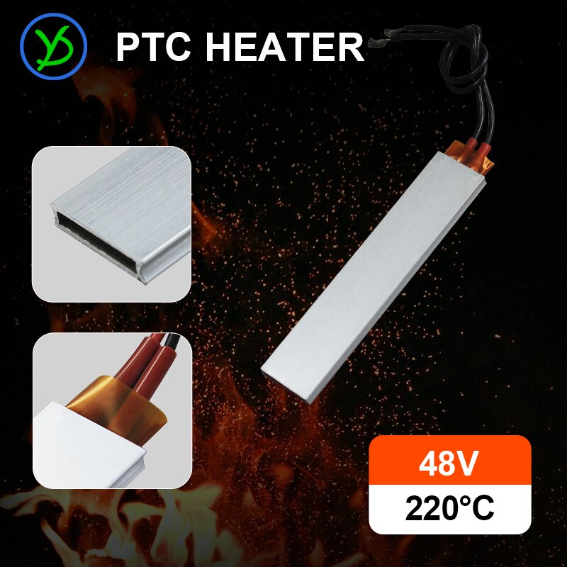48v termostatisk ægsinkubatorvarmer ptc-varmelegeme aluminiumvarmelegeme keramisk varmelegeme til crimper 100*21mm