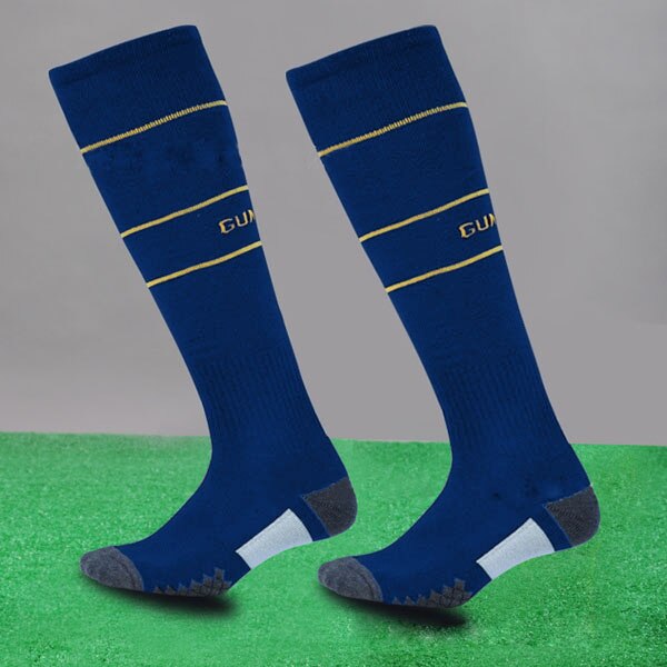 medias de fútbol para niños y adultos equipo de fútbol Club Calcetines antideslizantes gruesos calcetines calientes rodilla alta entrenamiento medias largas: Blue AS / Kids