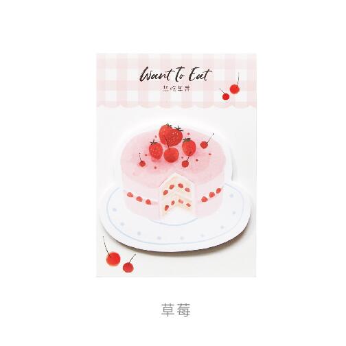 Kawaii Koreaanse Aardbei Cake N keer Sticky Memo Note Bericht Tab Notepad Scrapbook Sticker Memo Pads Briefpapier: 1