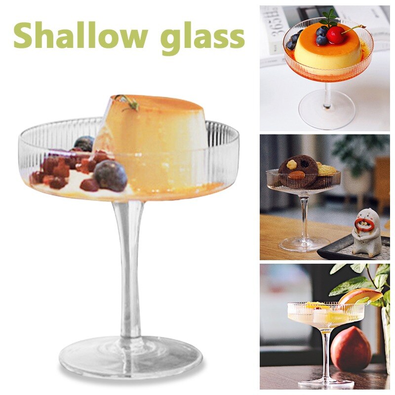 Kristal Glas Cocktail Wijn Cup Ondiepe Mond Ijs Yoghurt Beker Pudding Dessert Container Thuis Bars Partijen Champagne Cups