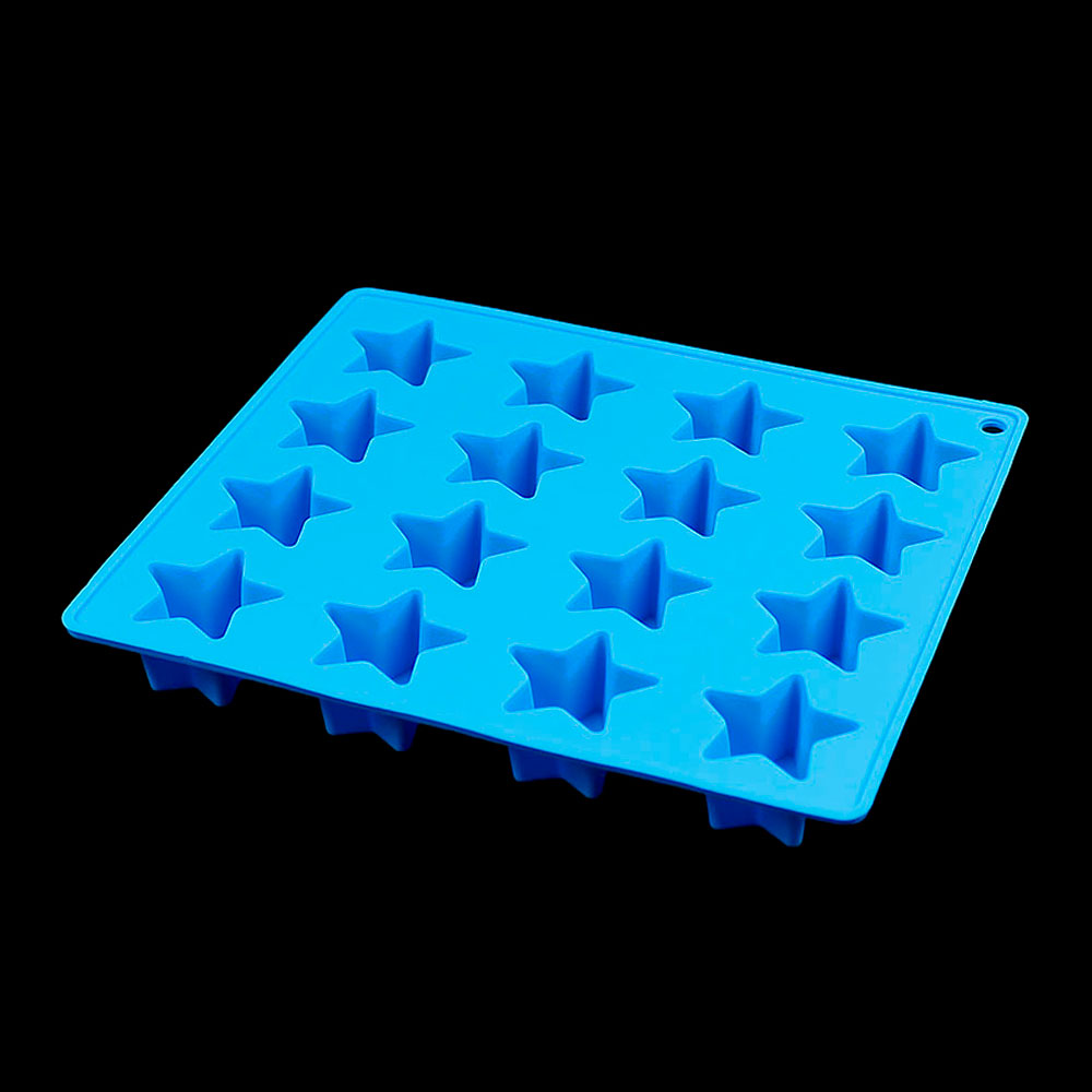 Silicone World DIY Five-pointed Star Ice Cube Silicone Molds 16 Grids Star Ice Grid Mold Ice Making Tray Chocolate Baking Tools: Red
