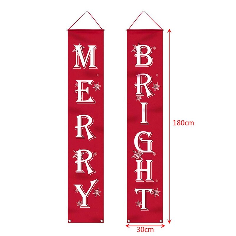 Christmas Porch Sign Bright and Merry Christmas Hanging Sign for Home Indoor Outdoor Porch Wall for Christmas Crafts