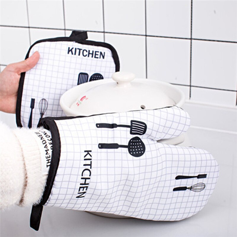 2pc/set High-temperature Insulation Microwave Oven Gloves Microwave Baking BBQ Glove Non-slip Kitchen Cooking Tools
