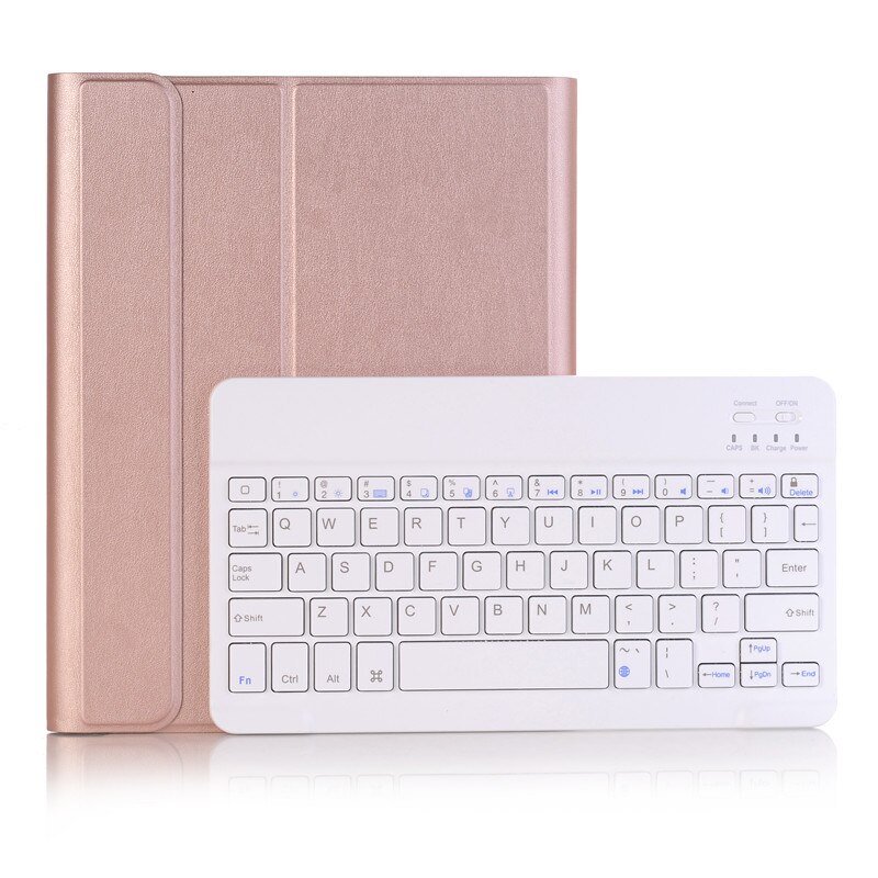 Bluetooth Keyboard Case for iPad 9.7 Pencil Holder Smart Leather Cover for iPad 9.7 /Pro 9.7 Air2/Air Case for ipad 5 6: Rose gold