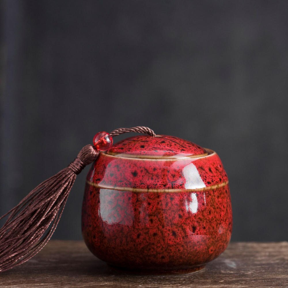 70ml Ceramic Pet Urn Coffin Pet Memorial Urn Urn Bird Ashes Holder Cremation Urn Preserved Small Pet Ashes Memorial Pet Burial: Red