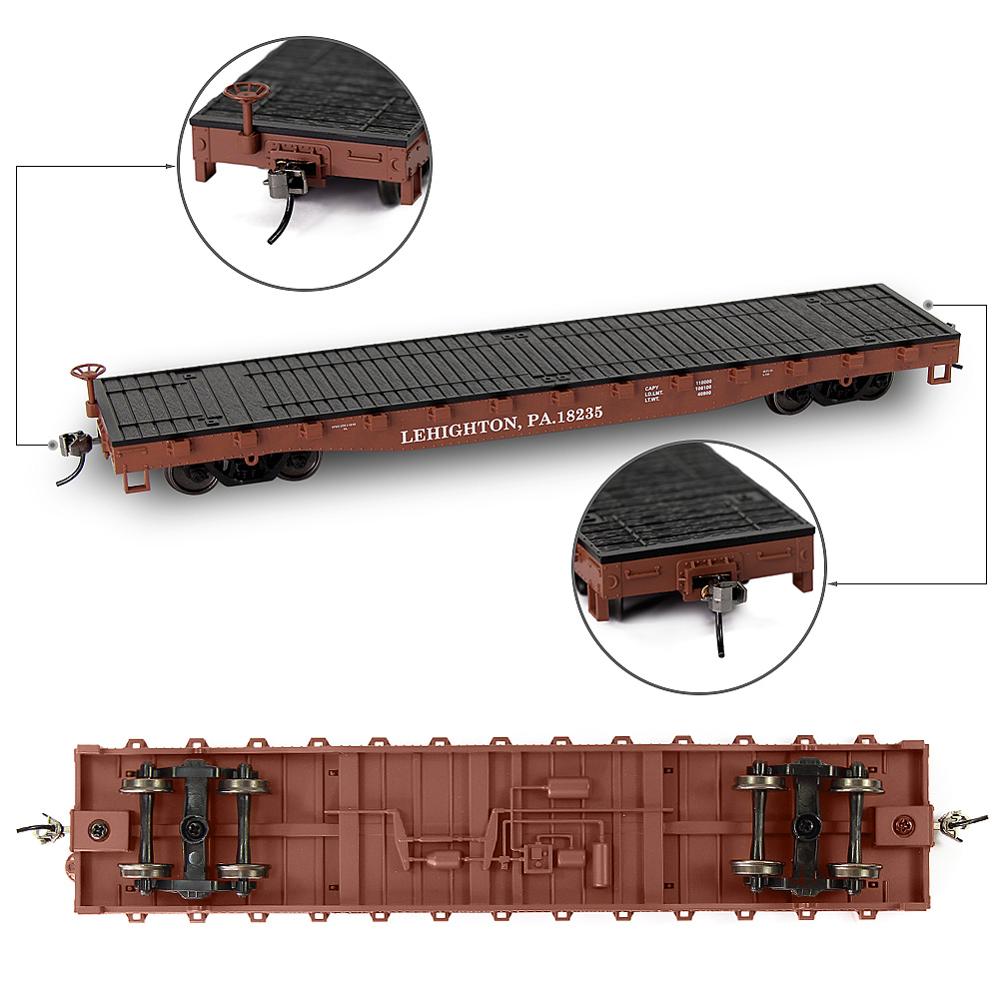 C8741 Model Railway Layout HO Scale 1:87 52ft Flat Car with 40&#39; 20&#39; Container Oil Tanks Lot