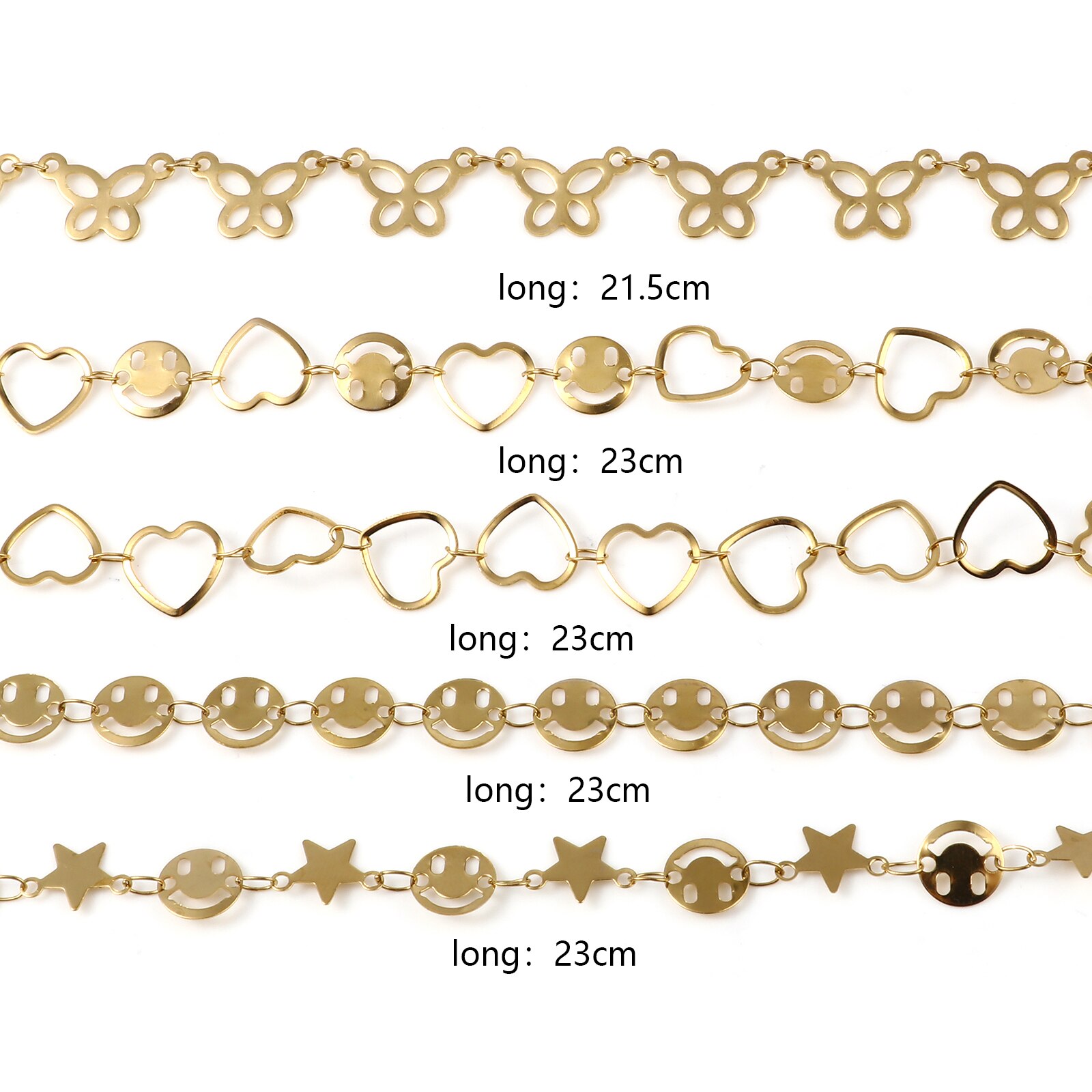 Klassische Fußkettchen Für Frauen Edelstahl Gold Farbe Herz Mond Ketten Fuß Schmuck Fußkettchen Armbinde