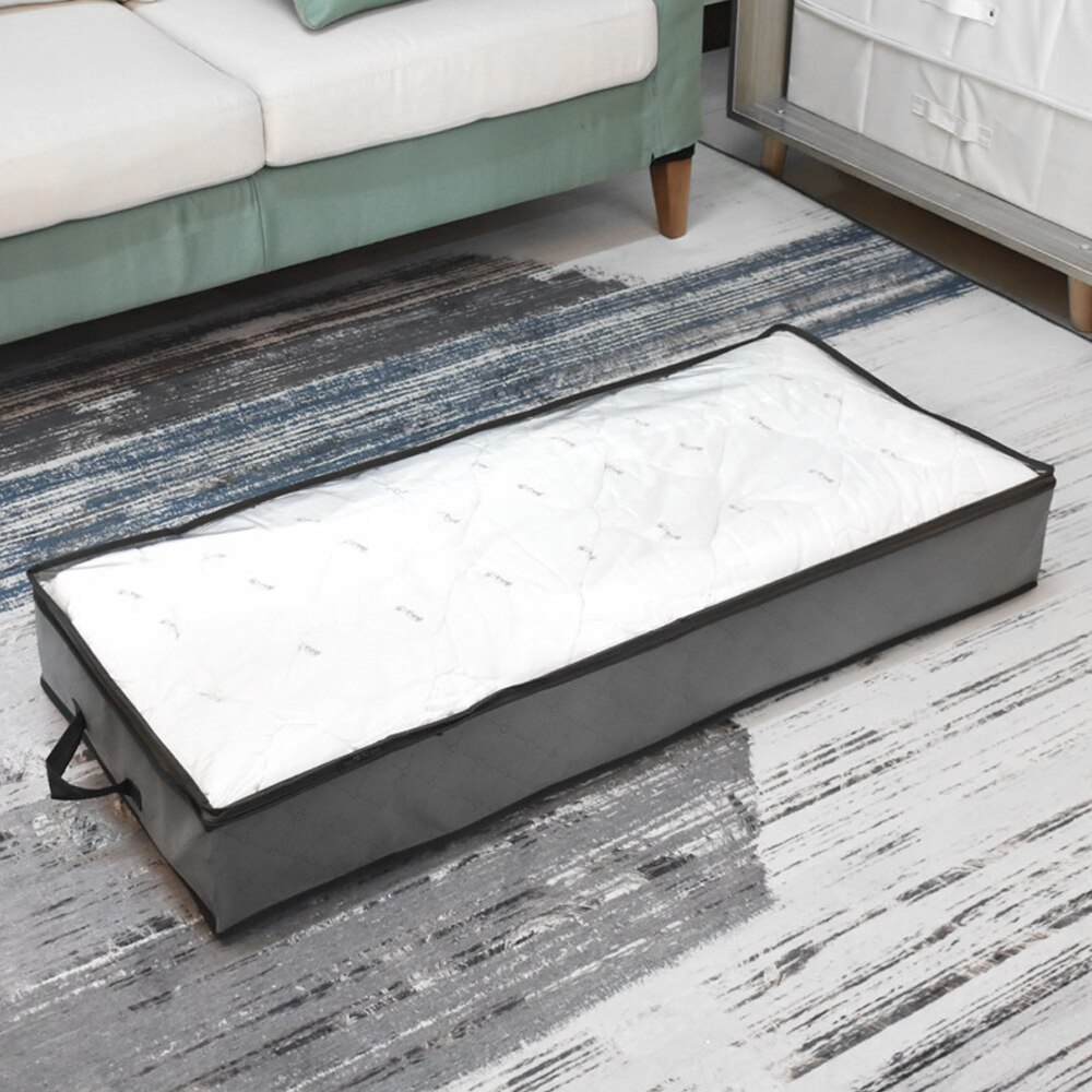 Foldable Under Bed Bags Large Under Bed Storage Boxes Thick Breathable Underbed Clothes Storage Bags Zippered Organizer