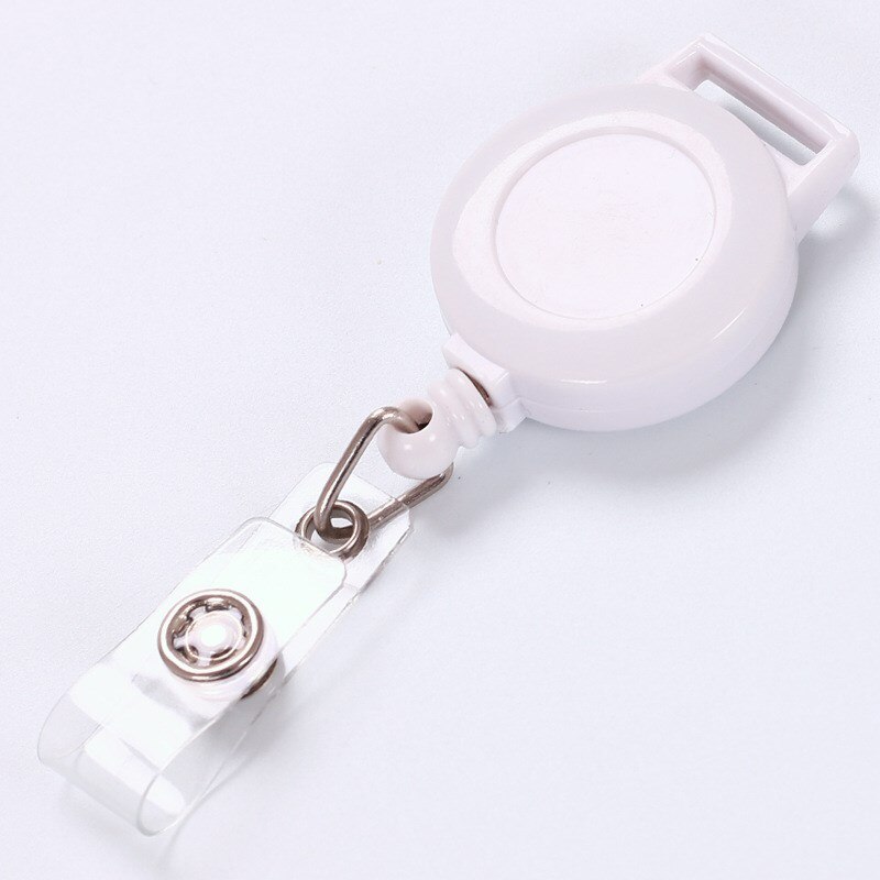 1pc intrekbare badgehouders voor kaarthouders, id-naam, personeelskaart, lanyard, badgehouder voor medewerkers, touw, schoolbenodigdheden: Wit