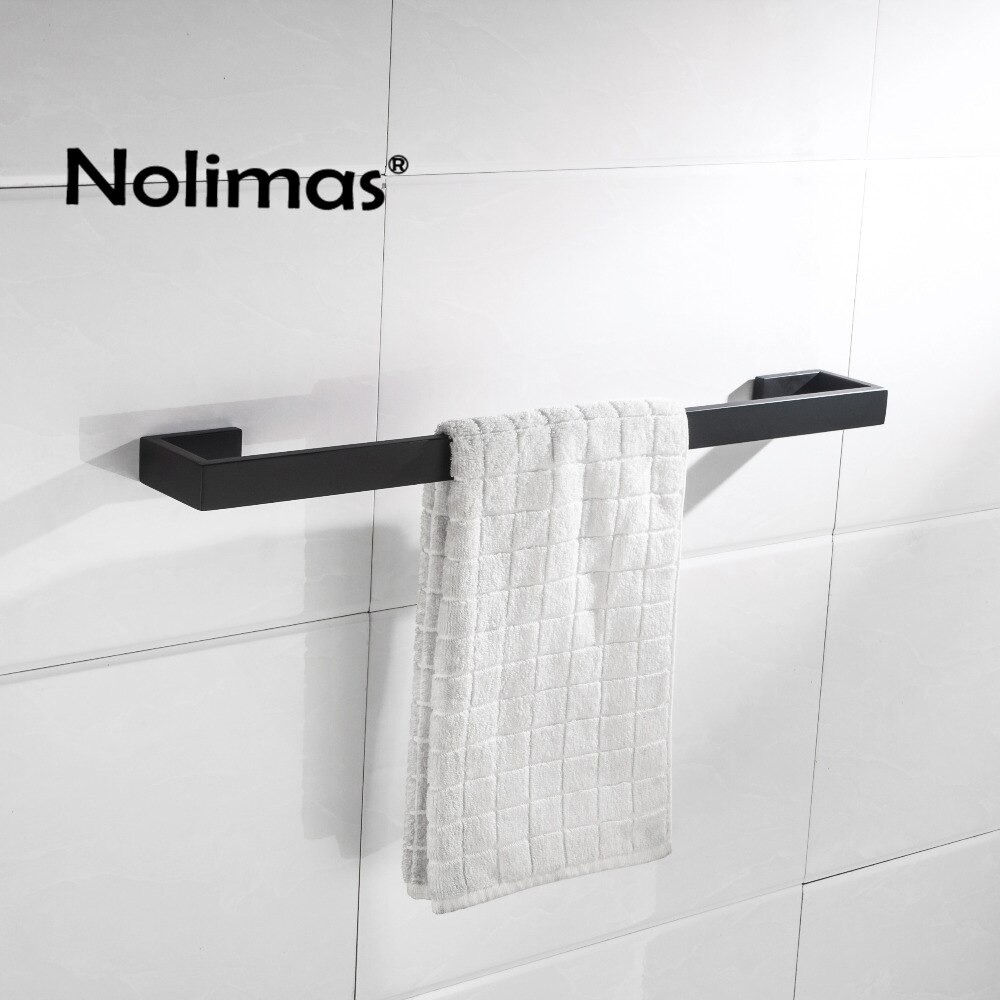 Matte Black SUS 304 Stainless Steel Bathroom Hardware Set Robe Hook Towel Bar Toilet Paper Holder Bathroom Accessories: Towel Bar