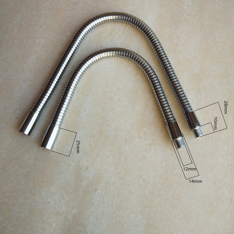 2pcs/lot dia.12mm male M10 screw +M10 female thread metal Flexible conduit metal gooseneck hose serpentine tube clamp lamp use