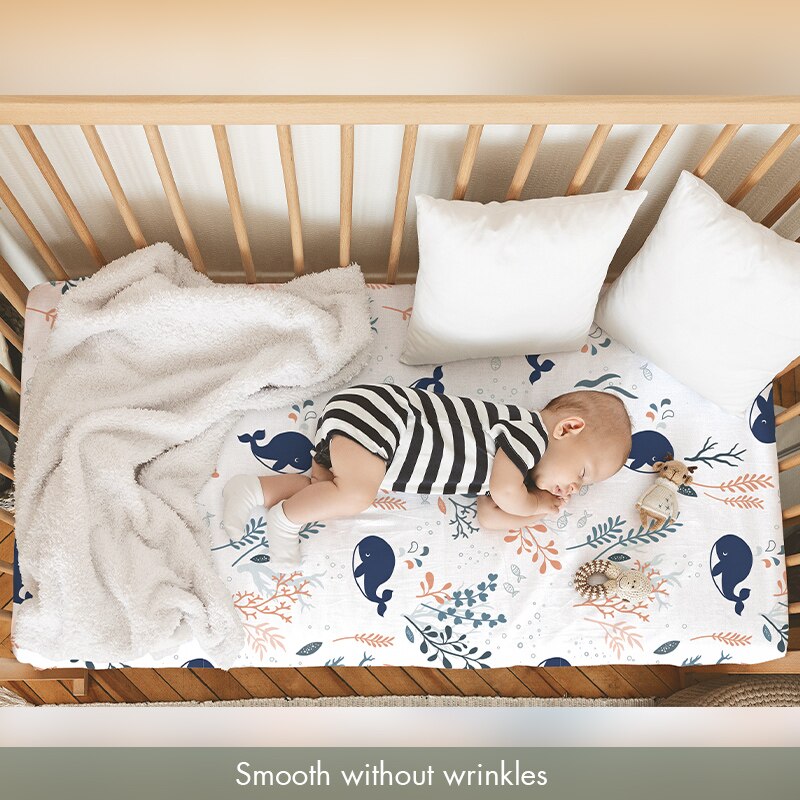 130CM*70CM Newborn Baby Fitted Crib Sheets Printed Bed Sheet For Children Mattress Cover Protector Cartoon Sheets