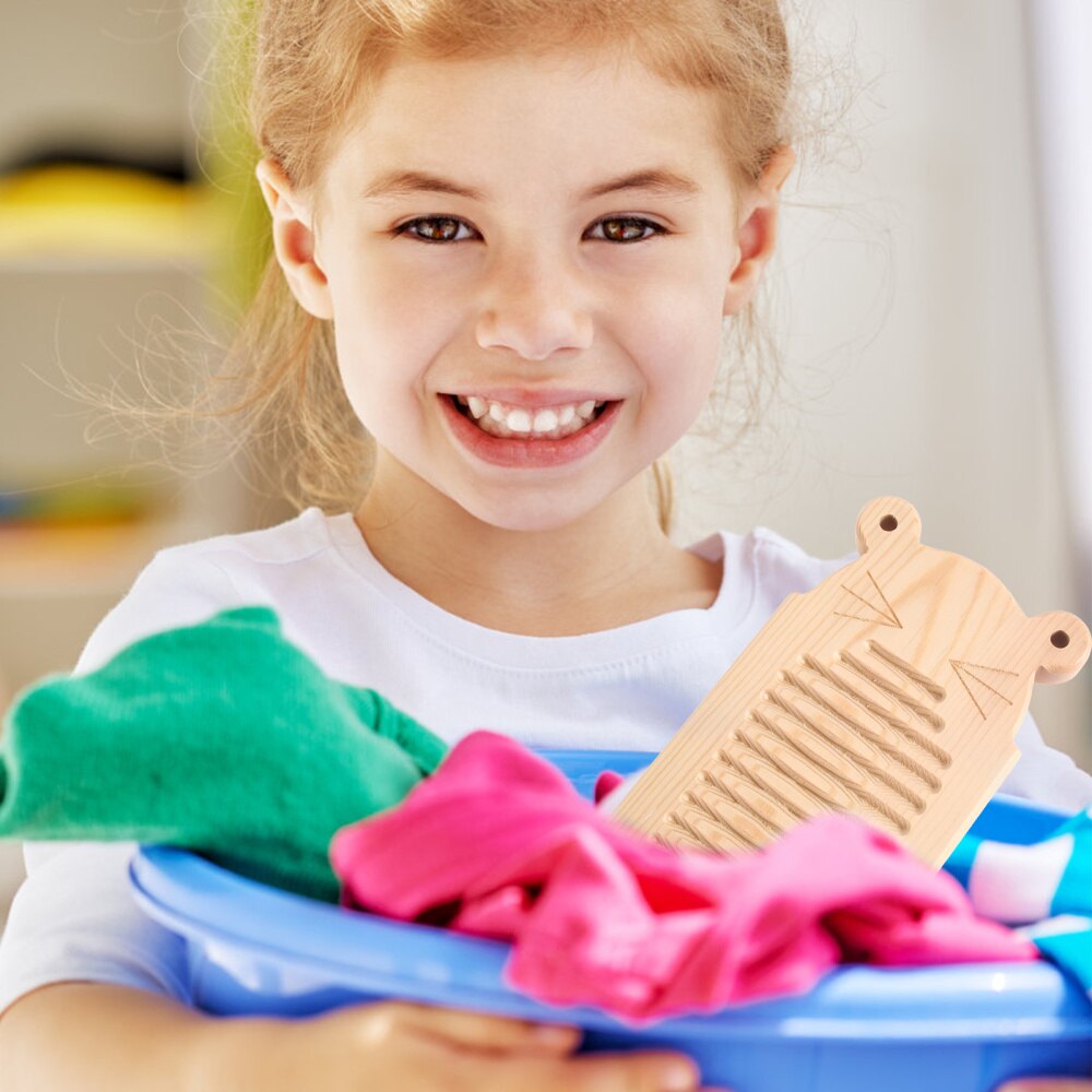 1Pc Laundry Scrubbing Board Non-skid Clothes Washin Board Home Wood Washboard