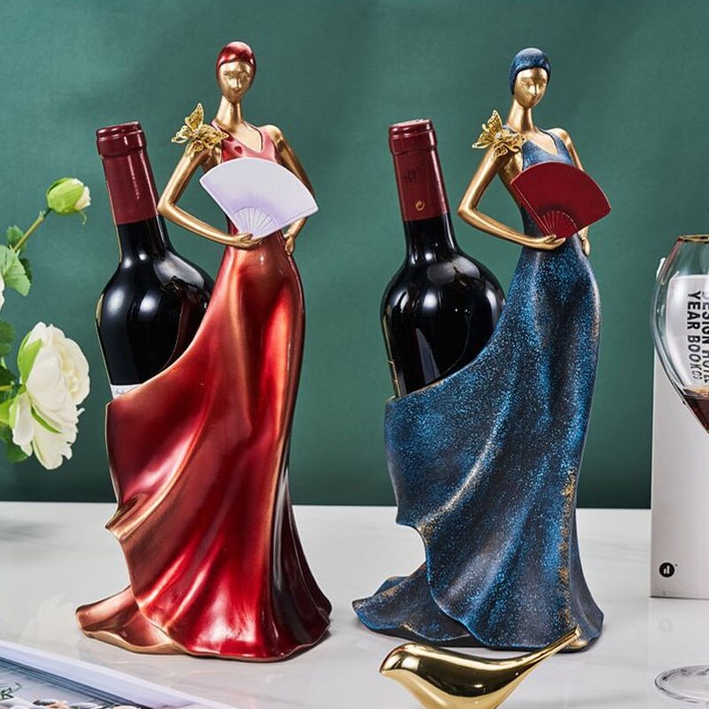 Europese Moderne Schoonheid Wijnrek Home Decor Rode Wijn Houder Woonkamer Decoratie Meubels Hars Ornament Relatiegeschenken