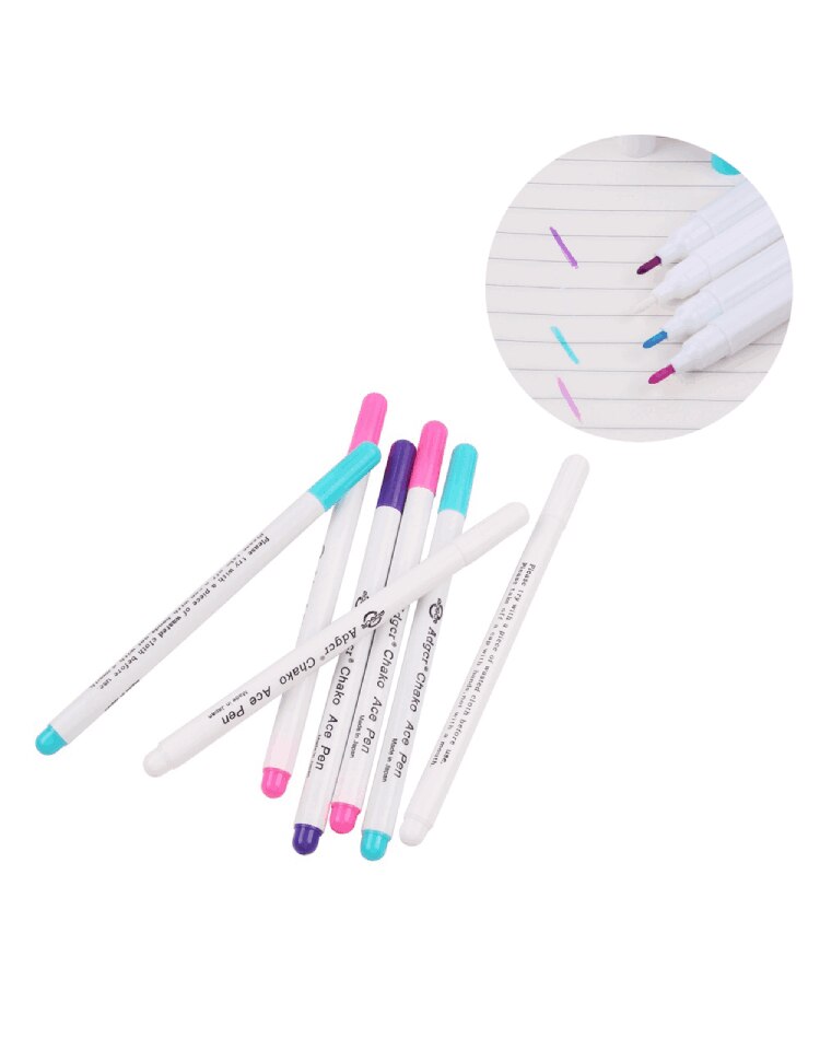 1/4pz Scomparsa Inchiostro Cancellabile Marcatore Tessuto Penna di Acqua Penna Cancellabile e Cucito Ricamo A Punto Croce Strumento per Cucire pittura FAI DA TE