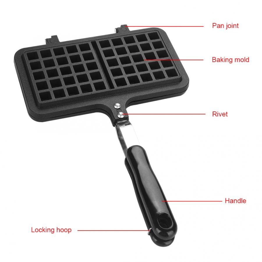 Non-Stick Waffle Maker Mold Dual Head Iron Waffle Baking Plate Home Kitchen Gas Pan Bubble Egg Cake Oven Breakfast Machine