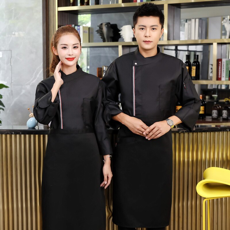 Kokkens hotell hotell mat baking kjøkken kokkeuniform langermet qiu dong antrekk hvite menn og kvinner