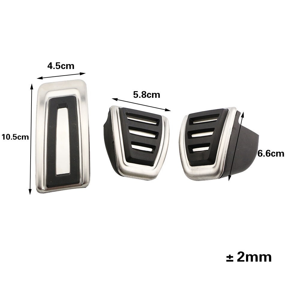 Xburstcar Voor Skoda Kamiq Combi Scala Octavia Rapid Superb Karoq Kodiaq - Lhd At Mt Auto Pedalen Pedaal pad Cover: MT 3 Pcs