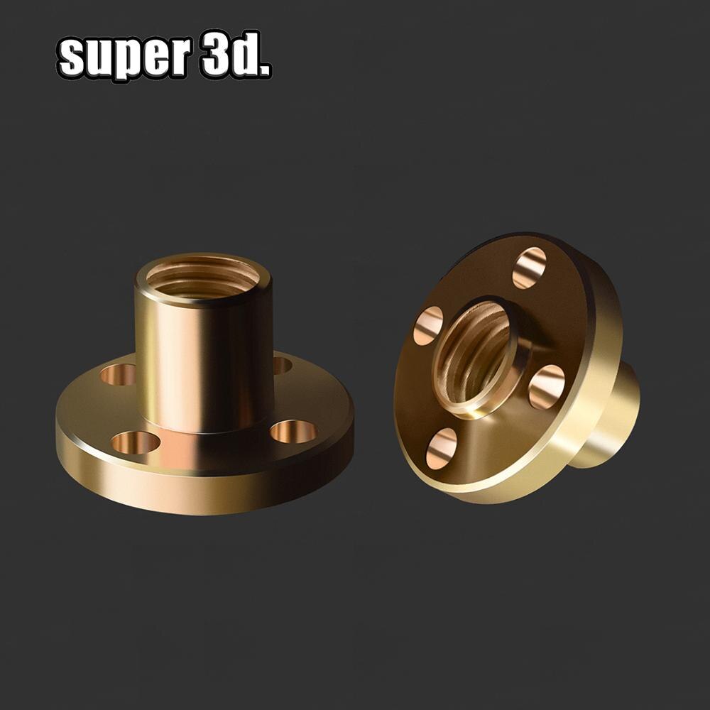 3D drucker zugehörigkeit Kupfer Trapez Blei Schraube murmeln T8 Tonhöhe 2mm für Blei 2/4/8mm schraube stepper Motor- schiene schraube CNC