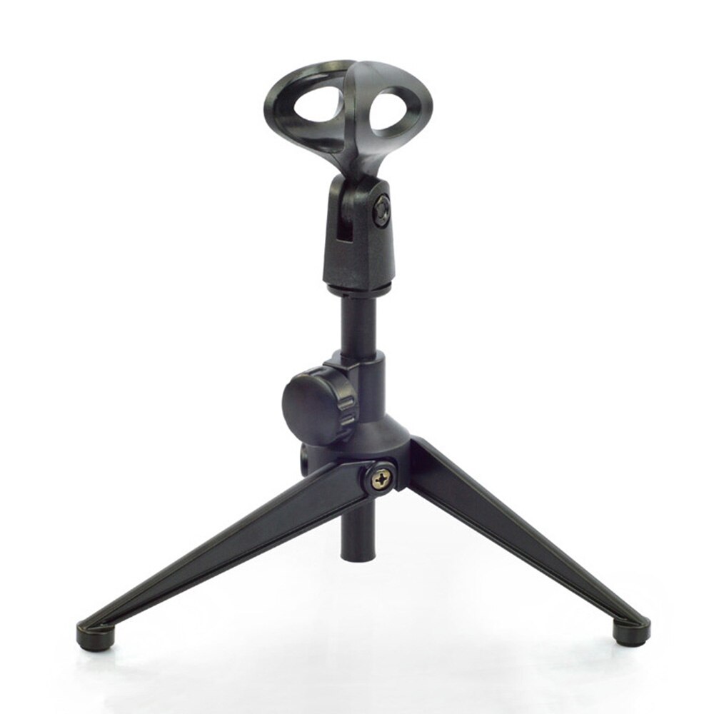 Desk Mic Stand Universal Adjustable Desktop Microphone Stand Portable Foldable Tripod Mic Table Stand With Plastic Mic Clip